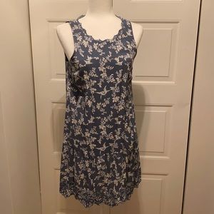 LOFT Bird Sleeveless Dress (Size Medium Petite MP)
